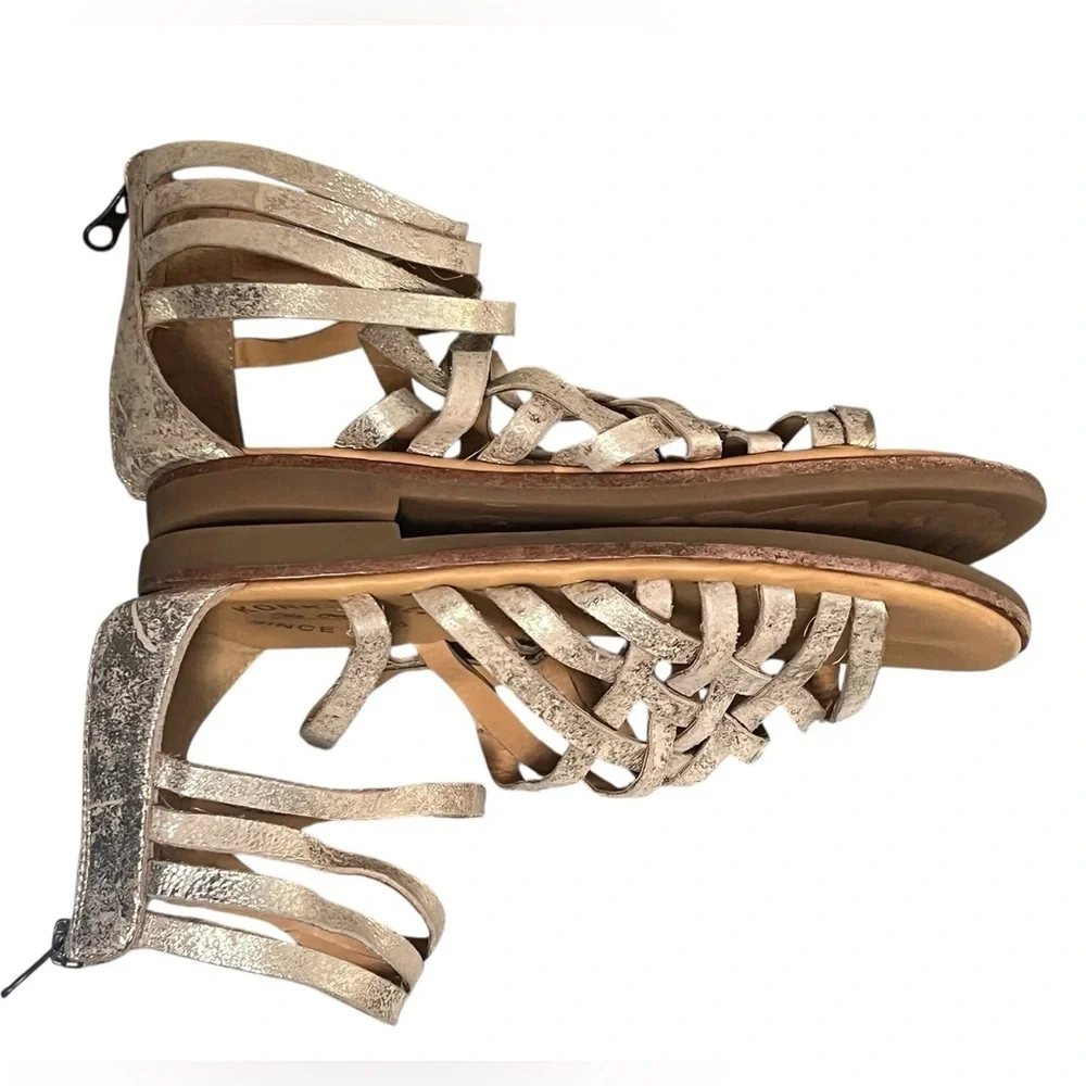 Kork-ease Palmyra gold strappy ankle gladiator leather sandals - Picture 4 of 10